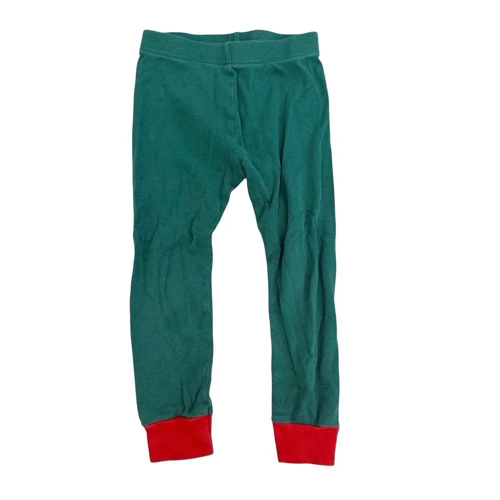 Old Navy Pajamas Elf Costume Green Red Christmas Holiday Kids 3T
